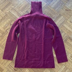 Red Merino Wool Turtleneck Sweater